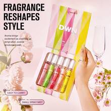 5pcs/Box Of DWN Fragrance Spray With Gift Box Packaging, Vanilla, Lemon, Jasmine, Grapefruit, Blackcurrant, Rose, Yellow Sunflower, Limited Edition Multi-Layer Fragrance Series, Lasting, Natural, Fresh And Charming, Daily Necessary Decoration, Flower And Fruit Fragrance, Citrus Wood Fragrance - Various - View 2