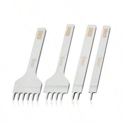 - Leather Stitching Punch 4 Pack 5 Mm 1/2/4/6 Prong Leather Hole Punch Tool Stitching Chisel