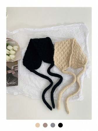 女士保暖加厚针织耳罩，冬季系带耳罩，针织耳套，骑行耳罩，可爱耳罩，新款冬季加厚耳罩