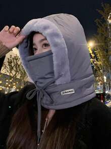 Winter Warm Ear Protection Trapper Hat For Women, Ski & Cycling Windproof Ski Mask Scarf Set