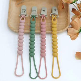 1pc Silicone Baby Pacifier Clip - Anti-Lost Pacifier Chain, Biteable Pacifier Holder For Infants Toddlers