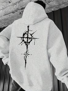 Sudadera Casual para Hombre - Amarillo Brillante con Diseño de Patrón Geométrico Negro en la Parte Posterior, Sudadera Holgada, Adecuada para Atuendos Diarios y Formales, Moda de Primavera, Estilo Urbano, Tela Elástica, Estilo Unisex, Jóvenes - Negro - Ver 11