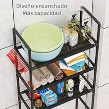 Rack para Baño 155 cm * 47 cm de Acero Inoxidable y Juntas Plásticas de Alta Calidad - Negro - Ver 8