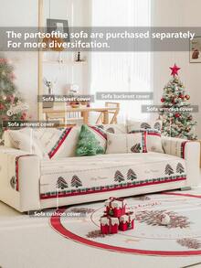 1PC Christmas Style Sofa Cover, Soft Comfortable Skin-Friendly, Can Be Spread Or Covered, Machine Washable And Hand Washable, Pet Furniture Protector Sofa Cover, Suitable For All Seasons, Holiday And Daily Use For 2/3/4 Seat Sofa (Multiple Sizes Available) Autumn Decor, Room Decor, Back To School, School Supplies, - Beige - View 9