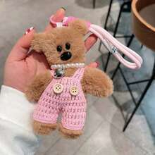 LLavero de peluche de juguete de oso pequeño encantador de 15cm, colgante para mochila, cadena anticaída de dibujos animados, llavero de coche bonito, accesorios para bolso de mujer y niña - 6 - Ver 21