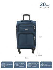 Walizka Z Tkaniny Oxford, Walizka Na Kółkach, Duża Pojemność, 4-Częściowy Zestaw Walizek Z Tkaniny Oxford, 20/24/28/32 Cale, Odporna Na Zarysowania I Elegancka, Wyposażona W Elastyczne Uniwersalne Kółka, Może Być Używana Jako Bagaż Podręczny Lub Walizka - Navy Blue - View 2