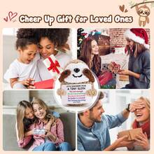 Mini Positive Energy Sloth Birthday Gift (With Greeting Card), Handmade Crocheted Sloth Ornament, Conveys Positive Emotions, Christmas Stocking Stuffer - Multicolor - View 6