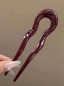 6/3/2/1pcs U-Shaped Hair Clips, Fashion Tortoiseshell Acetate Acrylic Hair Clips, Geometric Hair Accessories, French Twist Hair Forks For Women & Girls, U-Shaped Wavy Hair Clips Suitable For Spiral Buns, Tortoiseshell Pattern, Fashionable Flexible & Durable, Women Hair Accessories, Christmas Gift, Christmas Decoration, Women Gift