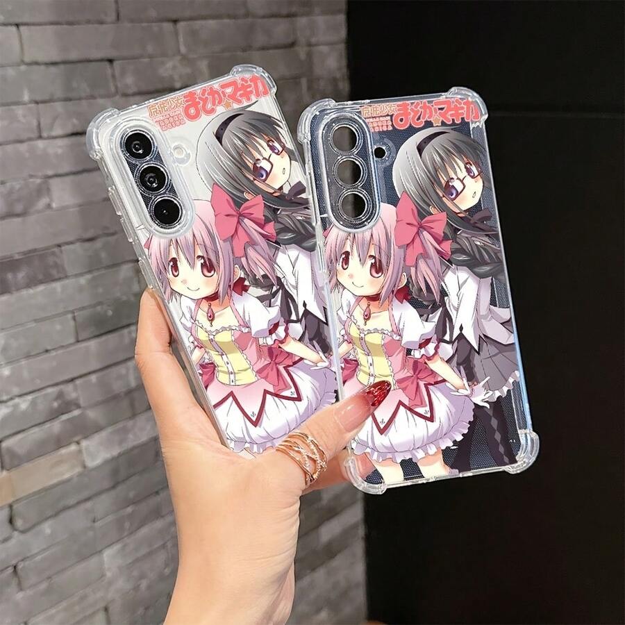 Funda de teléfono Y2K de chica anime linda para Samsung Galaxy A56, A26, A36, A55, A35, A16, A14, A24, A34, A54, A15, A05S, A25, A23, A33, A53, 4G/5G, cubierta trasera transparente y suave a prueba de golpes - Transparente - Ver 1