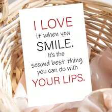 بطاقة تهنئة رومانسية ذكية مع مغلف - تصميم "تمنيات ابتسامة مغازلة"، طباعة جريئة ورسالة مرحة، رائعة للأحبة والبالغين، مثالية للمناسبات الرومانسية، بطاقة رومانسية جريئة | بطاقة تهنئة ورقية | بطاقة عيد زواج، ديكور مغازل