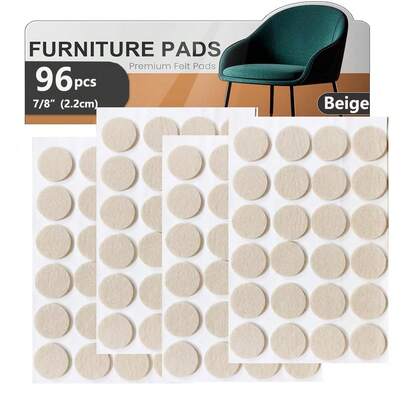 96 miếng lót nỉ bảo vệ đồ nội thất 7/8 inch (2,2cm) - Miếng lót nỉ bảo vệ sàn - Miếng lót nỉ bảo vệ ghế - Miếng lót nỉ bảo vệ chân đồ nội thất - Miếng lót sàn gỗ cứng - Bảo vệ sàn nhà của bạn! (Hình tròn)