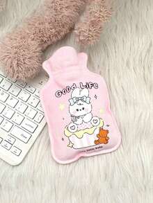 1个迷你卡通热水袋，学生专用，可爱手持暖宝宝，小巧便携，高密度PVC材质