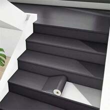 1 rollo de papel tapiz autoadhesivo con textura de grano de madera negro para decoración de habitaciones, cenefa autoadhesiva, papel de contacto removible y resistente al agua, pegatina para marco de espejo para decoración de baño