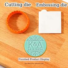 Customized Personalized Cookie Embossing Stamp Mold, 3D Design For Halloween And Christmas, Kitchen Baking Cake Decorating DIY Cutting Tool, Icing Cake Mold, Wedding Clay Soft Candy Embossing Name Cake Mold, Handmade