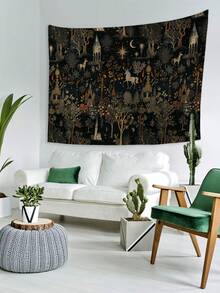 1pc Dark Botanical Peel Tapestry, Medieval Secret Wall Art,Home Decor For Bedroom Room, For Bedroom Living Room Corridor, Wall Art, Wall Decoration, Room Decoration - A - 查看 4