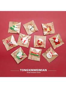 4/10PCS Christmas Decorations, Mini Santa Claus Refrigerator Magnets, Christmas Decorations Home, Home Decoration - Multicolor - View 6