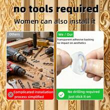 Alças de Ouro Areia de Luxo com Furo Único - Liga de Alumínio com 3 Métodos de Instalação (Incluindo Sem Furar), Puxadores Decorativos para Armários de Sapatos, Portas e Gavetas, Ferragens de Móveis (Parafusos Incluídos) - Multicolorido - Visão 6