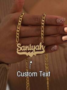 Customized Stainless Steel Double Layer Necklace, Heart & English Letter Clavicle Chain Pendant Jewelry, Ideal Gift For Couples, Friends, Family, Mother's Day - Multicolor - View 2