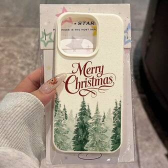 1pc TPU Material Romantic Winter Christmas Pattern Phone Case Compatible With IPhone 17 Pro Max/17/16 Pro Max/15/13/12/11, S20 FE/A15/S24/A55, Redmi Note 11/Note 12/Note 13 Pro, Shockproof Soft Protective Cover