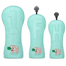 Fun Dog Design Style Golf Club Head Cover, Blue Golf Club Head Cover, PU Material, Suitable For Most, With Advanced Embroidery To Provide The Best Protection For Club - Blue - View 2