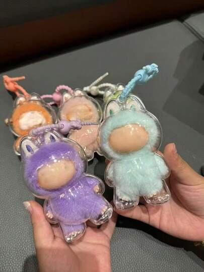 [Bright With /CRY BABY Display Case] Vivid Character Pattern, For LA BUBU 1.0/2.0/3.0/4.0 Crystal Display Box - Front High-Quality Protective Cover | Dustproof Collector's Case For Dolls, Sturdy PMMA Material (Doll Not Included), Acrylic Doll Statue Protective Box, Transparent Collection Case With Safety Latch, Ideal For Collectibles & Shelf Decor, Suitable For 14+ Adults