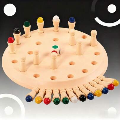 1 Set Juego de memoria redondo de plástico ABS de 14,8 cm, 24 fichas de 6 colores + dados, almacenamiento compacto, juego de interacción entre padres e hijos para educación temprana, entrenamiento de memoria y coordinación mano-ojo, juego de rompecabezas para niños, adecuado para regalos de cumpleaños, Día del Niño, Navidad, Halloween, Pascua