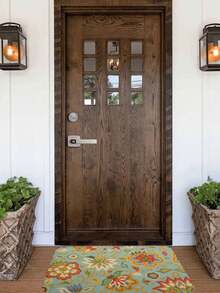 1pc Bohemian Floral Kitchen Rug Doormat - Non-Slip Mat, Suitable For Kitchen Sink Area, Colorful Boho Style Kitchen Decor