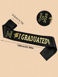 1pc Class Of 2025 Graduation Sash, "I GRADUATED" School Celebration Party Accessory Decorative Prop For Photography - Multicolor - View 4