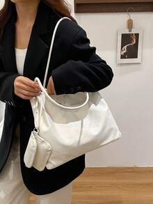 2025 New Arrival Fashion High-End Capacity Handbag Women Retro Tote Bag Versatile Shoulder Bag - White - View 2