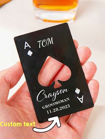Groomsman Gift, Personalized Spade A Bottle Opener, Engraved Beer Bottle Opener, Groomsman Proposal, Best Man Gift, Bachelor Party Supplies, Gift For Boyfriend, Wedding Announcement Card