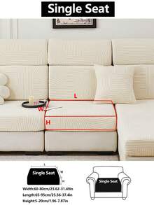 1件装四季通用弹力沙发套，防滑全覆盖沙发座垫，可水洗沙发毯，清新时尚，防尘，宠物友好，适用于卧室、办公室、客厅、L型贵妃椅和1-4人沙发 - 奶油白 - 查看 17