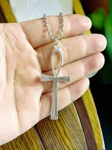 ZHAOTANGHESILVERJEWELTY قلادة بسيطة عصرية بشكل صليب الحياة الأنخ المصري القديم، مناسبة كهدية لعيد الأم/عيد الحب، للأزواج/الأصدقاء/المؤمنين، الكاثوليك، للارتداء اليومي وملابس عيد الهالوين/العطلات - متعدد الألوان - مشاهدة 8