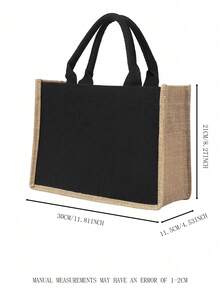 Sacola de Aniagem Personalizada com Flor de Nascimento, Sacola de Aniagem Personalizada com Nome Floral para Ela, Sacola para Despedida de Solteira, Sacola para Madrinha, Presentes para Madrinhas - Preto - Visão 3