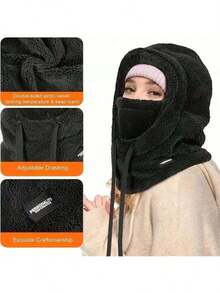 Fleece Balaclava Hat Winter Ski Mask For Men And Women Windproof And Warm Face Mask Suitable For Cold Weather - 彩色 - 查看 6