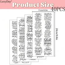 40张德语励志语录主题转印贴纸套装 - 激励人心的名言贴纸，适用于家具、玻璃，易于粘贴，DIY家居生活灵感 - 彩色 - 查看 8