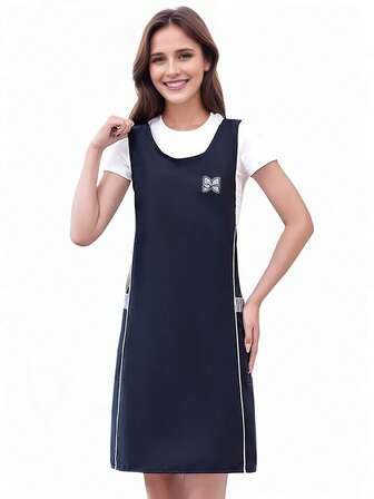 Premium Kitchen Apron, Waist-Cinching Slimming Cooking Apron, With Widened H-Shaped Shoulder Straps, Suitable For Both Men And Women, With Two Pockets, Ideal For Cooking, Gardening, Barbecuing, Cafe Work, Painting, Baking, And Hair And Nail Care.