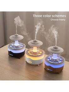 Humidificador de luz nocturna de nubes de lluvia, aromaterapia con gotas de lluvia y difusor de aceite esencial de lámparas LED de 7 colores - Blanco - Ver 5