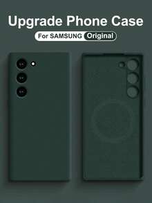 VRNOEI 原装磁性手机壳适用于三星 Galaxy S24 S23 S22 S21 S25 Ultra Plus,柔软保护套,无线充电,防震柔性 TPU 外壳,防水防摔防刮 - 深綠色 - 查看 14