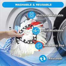 Easywring 1-Tank System,Mop Replacement Heads For O-Ceda Mop Replace Head, Spin Mop Heads Replacements, Microfiber Spin Mop Refills, Easy Cleaning Mop Head Replacement (White-3pcs) - 白色 - 查看 3