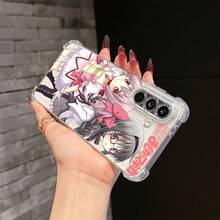 Funda de teléfono Y2K de chica anime linda para Samsung Galaxy A56, A26, A36, A55, A35, A16, A14, A24, A34, A54, A15, A05S, A25, A23, A33, A53, 4G/5G, cubierta trasera transparente y suave a prueba de golpes - Transparente - Ver 4
