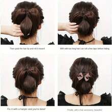 2PCS Hair Braid Tool Set, French Braid Maker & Hair Styling Ring For Easy DIY Ponytail, Bun, Quick Twist Hairstyles - Black - View 4