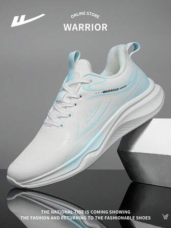 WARRIOR 1 par de zapatillas de running con cordones para hombres, de malla transpirable, suela suave, antideslizante, versátil, cómoda para caminar y correr al aire libre