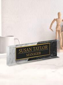 1pc Customizable Acrylic Desk Nameplate - Transparent Glossy Finish, Personalized Teacher Appreciation Gift, Employee Recognition Desk Accessory, No Battery Needed - 2 - View 9