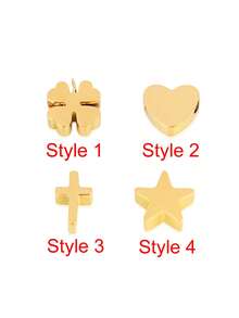 5个抛光不锈钢十字架和心形吊坠，适合手工珠宝制作、DIY手链和项链 - 吊墜 - 查看 2