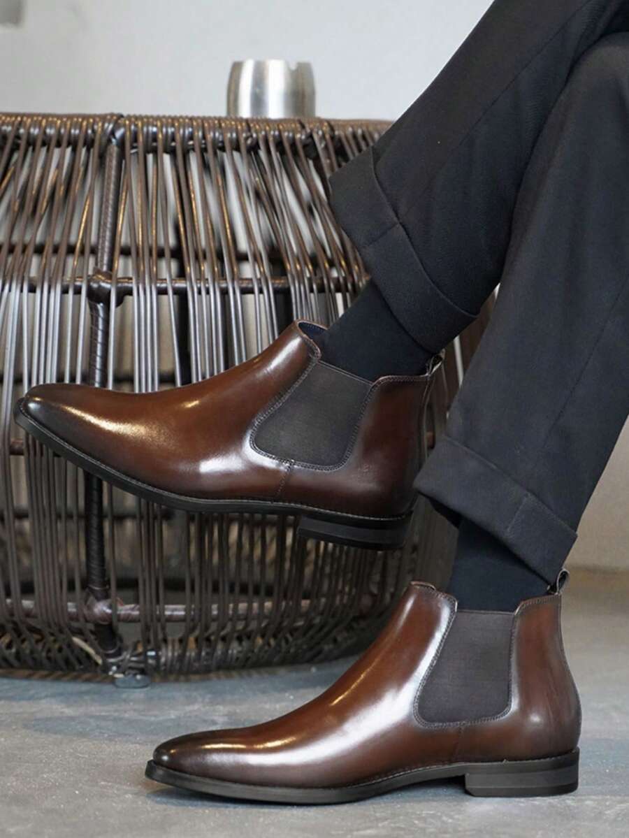Men's Retro Handmade Chelsea Boots, British Style High-Top Boots