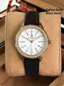 Pablo Raez 1pc 18K Gold Ladies Watches Stainless Steel Jewelry Vintage Accessories Charming Women Wristwatch Luxury Crystal Dress Watch Original Non Tarnish Golden Color Elegant Brand New AAA Design Quartz Watch For Lady Fahionable White Face With Rhinestone Display High Quality Woman Popular Wristwatch 50M Waterproof Soft - one-size - View 15
