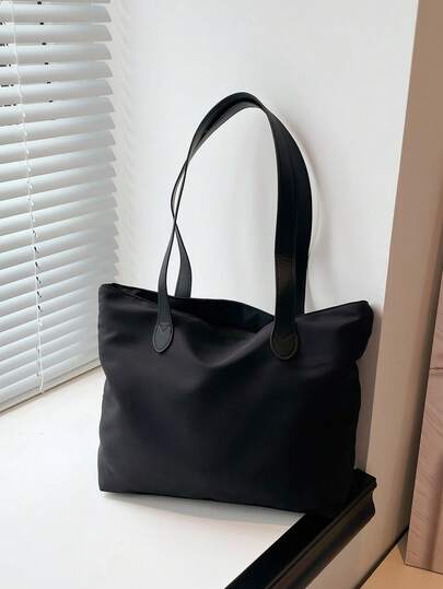 Large Capacity Fashion Korean Style Casual Handbag, New Simple Texture One Shoulder Underarm Tote Bag, Suitable For Shopping, Wallet, Young Women, College Students, Beginners, White Collar. Ideal For Office, University, Work, Business, Commuting, Outdoor Activities, Travel And Picnics
