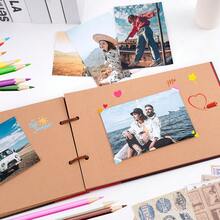 OUR ADVENTURE BOOK Adventure Book Scrapbook Album 11.9 X 7.6 Inch 80pages,3d Retro Embossed Letter Hard Cover Movie Up,Memory Book For Couples,DIY Album For Anniversary,Wedding,Travelling,Friends,Family,Couple Gifts - 復古色 - 查看 5