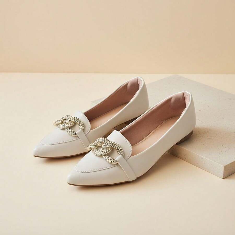Ballet Flats - 白色 - 查看 1