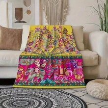 1pc Whimsical Unicorn & Cheetah Print,Colorful And Cute Animals Fleece Blanket - Soft, Lightweight & Durable Flannel Throw With Vibrant Rainbow Colors, 280gsm For Him And Her, Perfect For Naps, Camping, Travel, Home, Daily, Office Decoration, Birthdays Anniversary, Valentine's Day, Thanksgiving Day, Christmas, Halloween, Mother's Day, Father's Day, Wedding, New Year Gifts, Personalized Ideal Gifts For Her, Him, Family, Boyfriend, Girlfriend, Father, Family, Mother, Lover, Daughter, Son, Grandpa, Grandma, Friend, Classmate, Pet. Sofa,Bed,Car,Bedroom,Living Room,Office,  Outdoor Camping, Beach,Wall Decoration - 多色23 - 查看 5